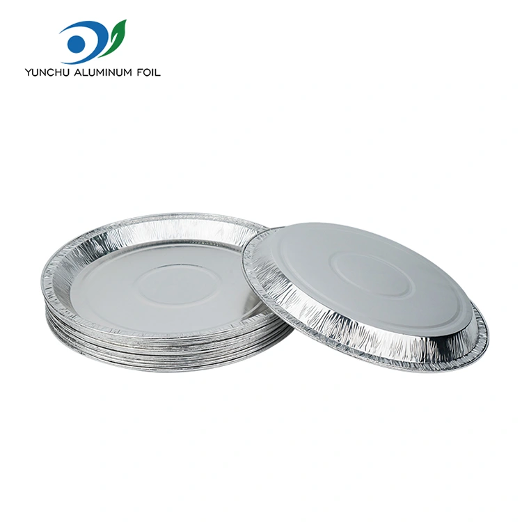 Contenedores de aluminio de aluminio plateado de pizza de 10 pulgadas