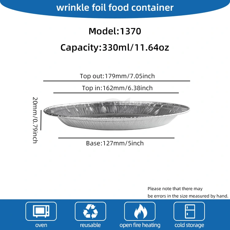 Contenedores de aluminio de aluminio plateado de pizza de aire de aire redondo