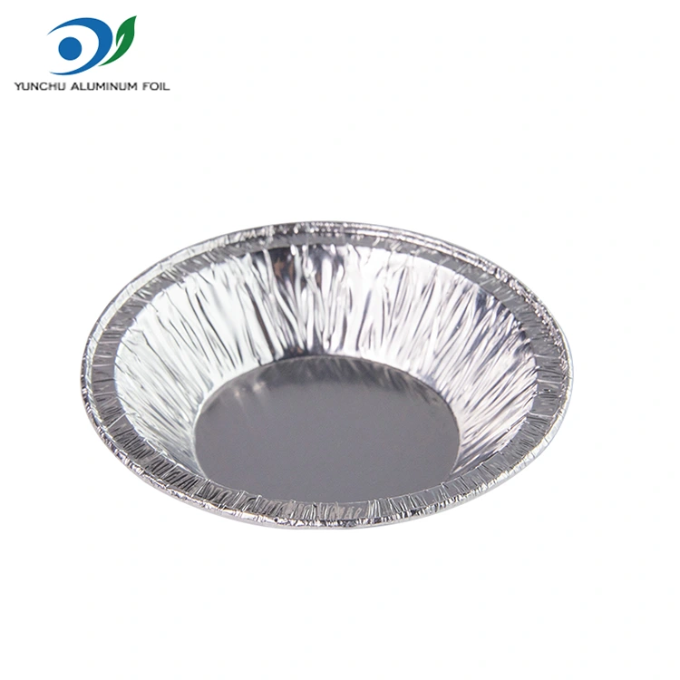 Bandeja redonda de plateado de aluminio de aluminio contenedor de alimentos