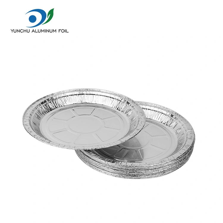 Contenedores de aluminio de aluminio plateado de pizza de aire de aire redondo