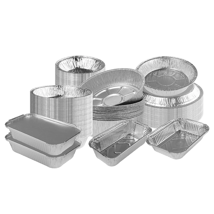 Contenedores de aluminio de aluminio plateado