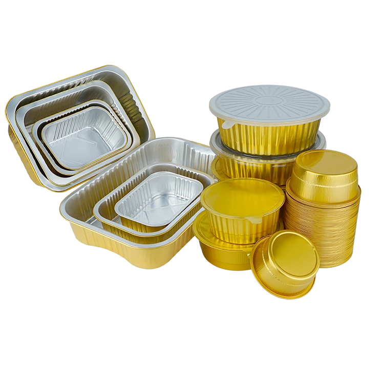 Cazas para hornear contenedores de aluminio de mazos lisos