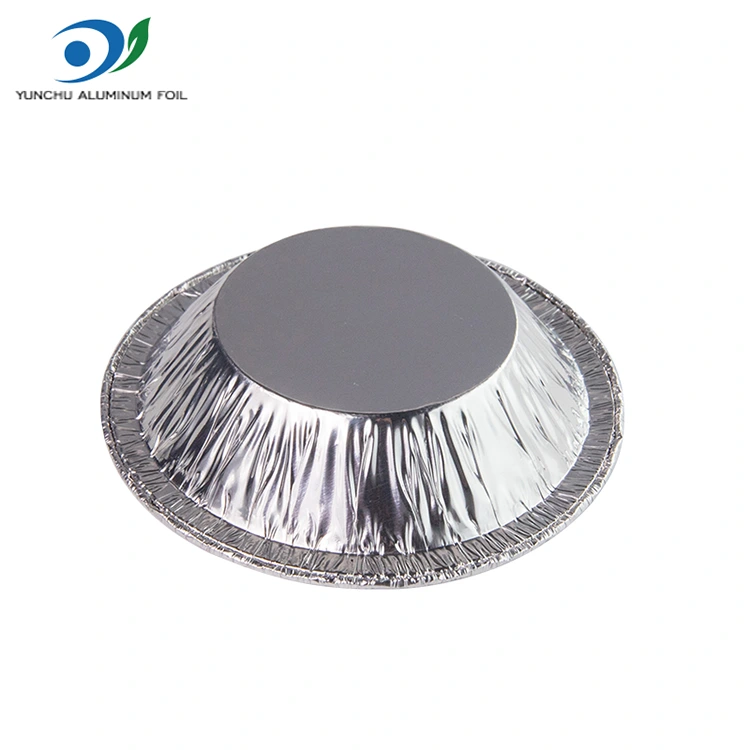 Bandeja redonda de plateado de aluminio de aluminio contenedor de alimentos
