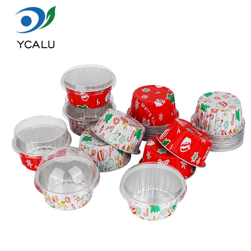 Taza para hornear de papel de aluminio impresa personalizada de Navidad Taza para hornear de papel de aluminio impresa personalizada de Navidad