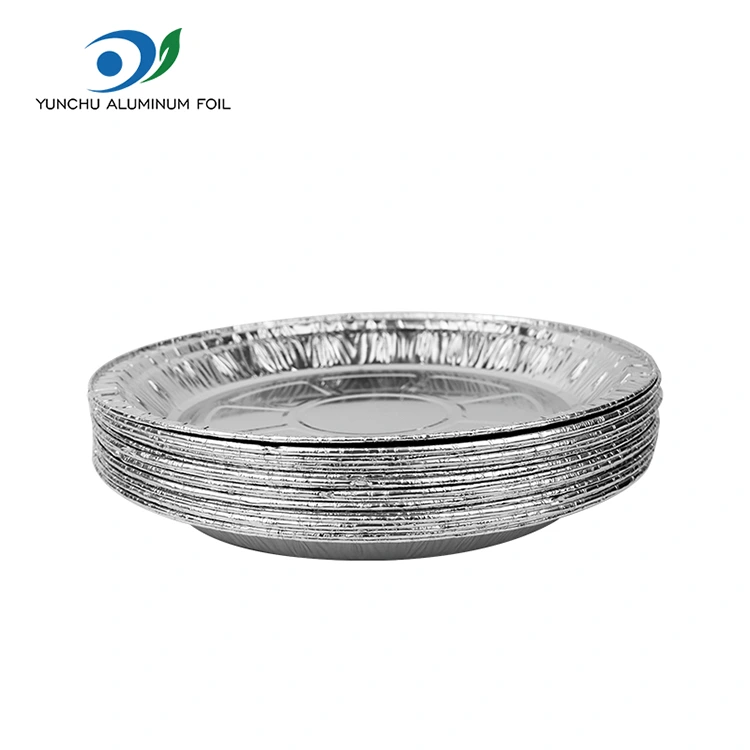 Contenedores de aluminio de aluminio plateado de pizza de aire de aire redondo