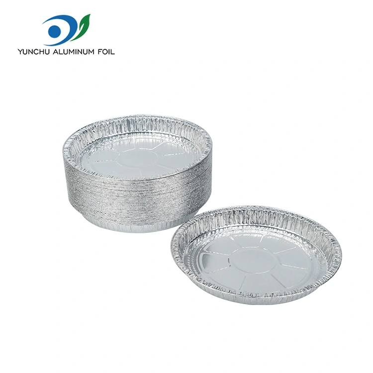 Contenedores de aluminio de aluminio plateado de pizza de 7-9 pulgadas