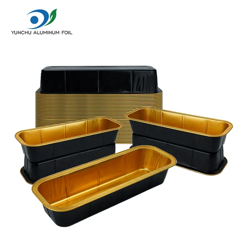 Hornero rectangular Pan Contenedores de aluminio de aluminio liso
