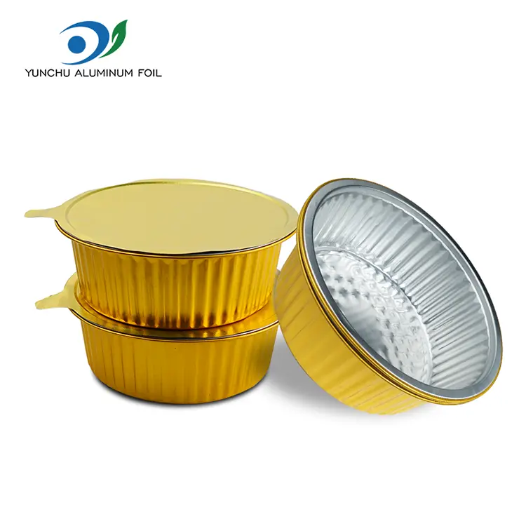 Bandejas de hornear desechables recipientes de aluminio redondos Bandejas de hornear desechables recipientes de aluminio redondos