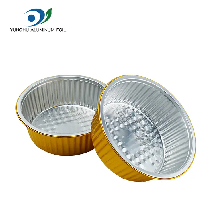 Bandejas de hornear desechables recipientes de aluminio redondos