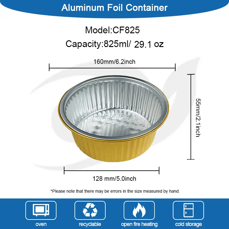Bandejas de hornear desechables recipientes de aluminio redondos