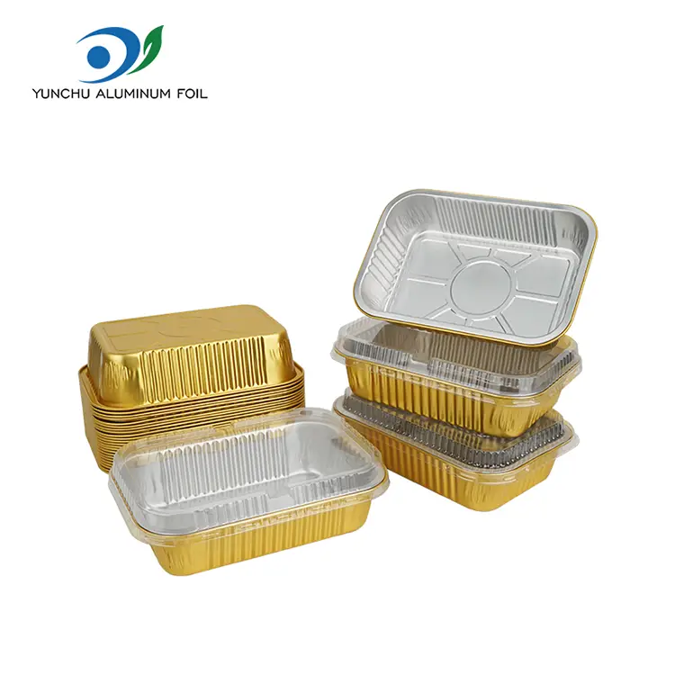 Contenedores de aluminio de aluminio para llevar barbacoa desechable