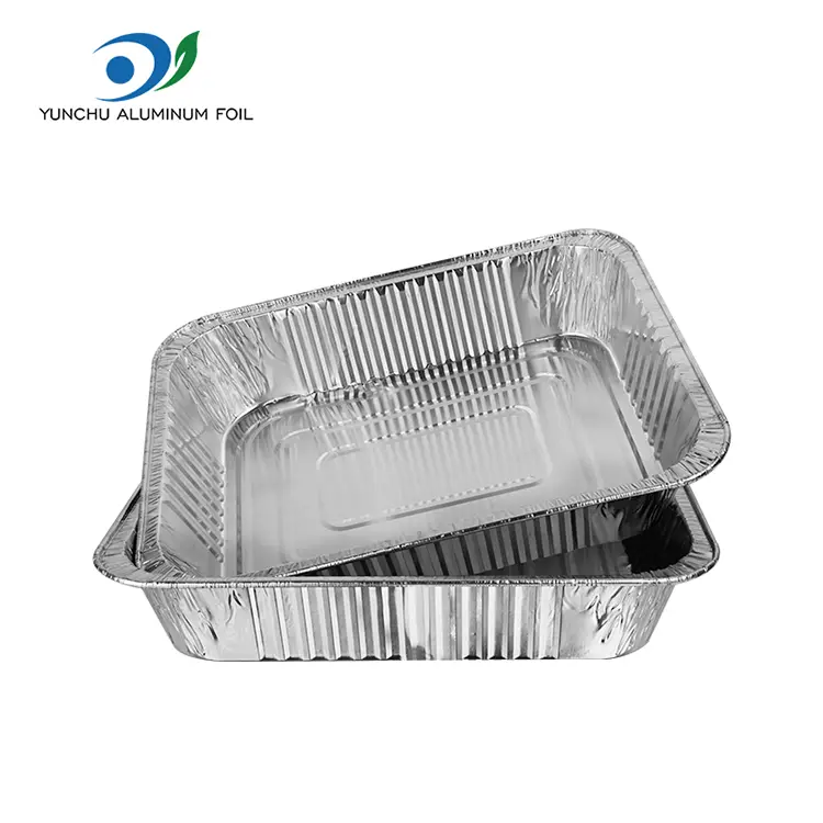 Contenedores de aluminio de aluminio de plata de barbacoa desechable Contenedores de aluminio de aluminio de plata de barbacoa desechable