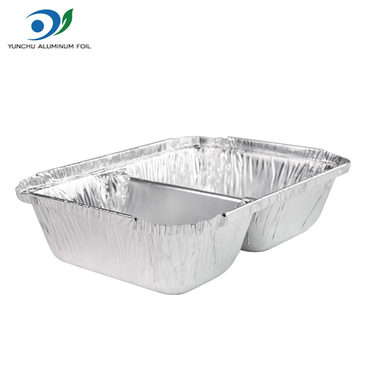 Contenedores de aluminio de aluminio de plata de comida rápida de comida rápida