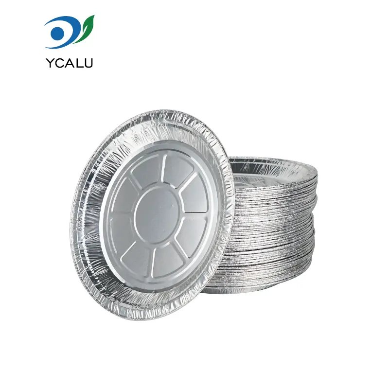 Freidora de aire de disco desechable Envases de comida de papel de aluminio plateado