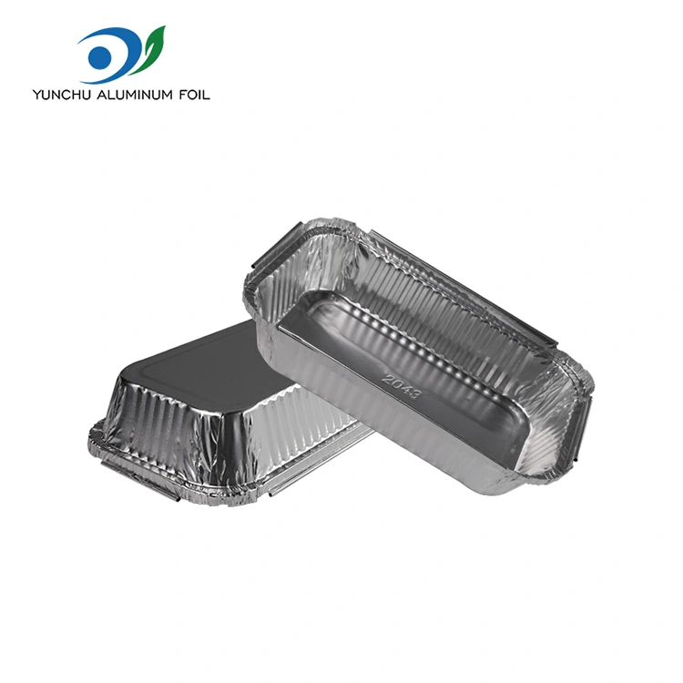 Contenedores de aluminio de aluminio plateado de caja de comida rápida desechable