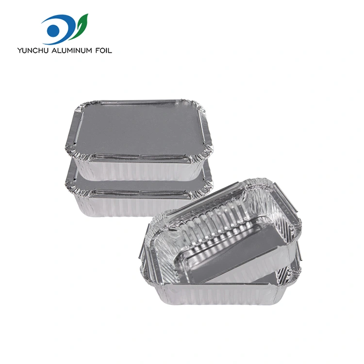 Contenedores de aluminio de aluminio plateado de caja de aluminio desechable