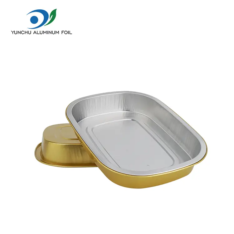 Recipientes de aluminio de aluminio cuadrado desechable para hornear