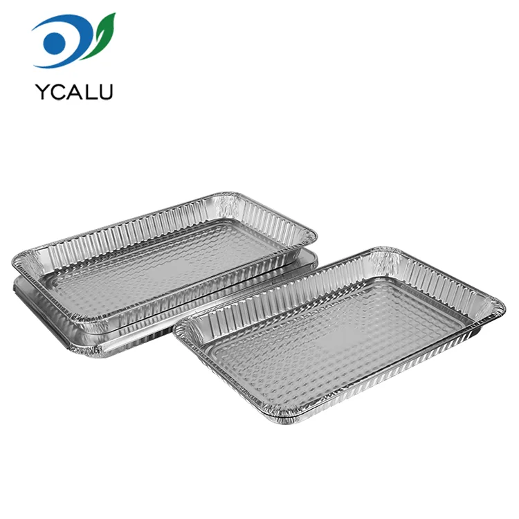 Envases de comida disponibles del papel de aluminio de la plata del horno de la barbacoa de gran capacidad