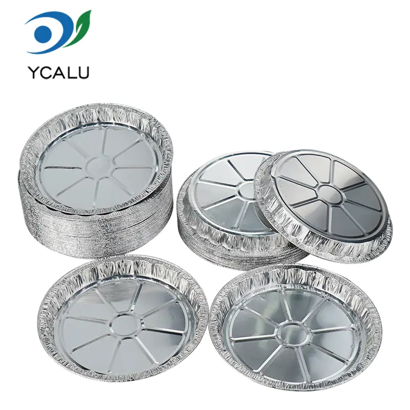Recipientes desechables de papel de aluminio plateado para pizza Recipientes desechables de papel de aluminio plateado para pizza