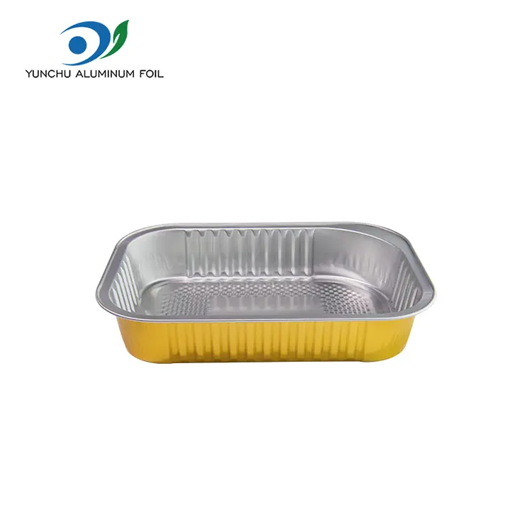 Contenedores de aluminio de comedor rectangular desechable