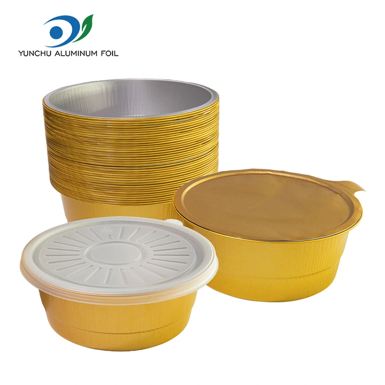 Contenedores de aluminio redondo de aluminio desechable