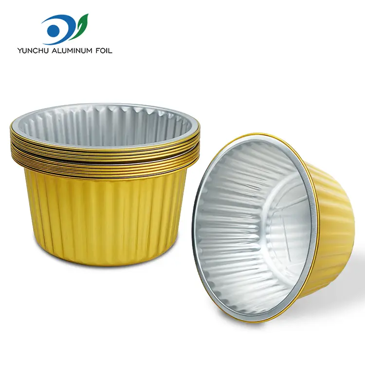Contenedores de aluminio de oro para comida para llevar sellado desechable