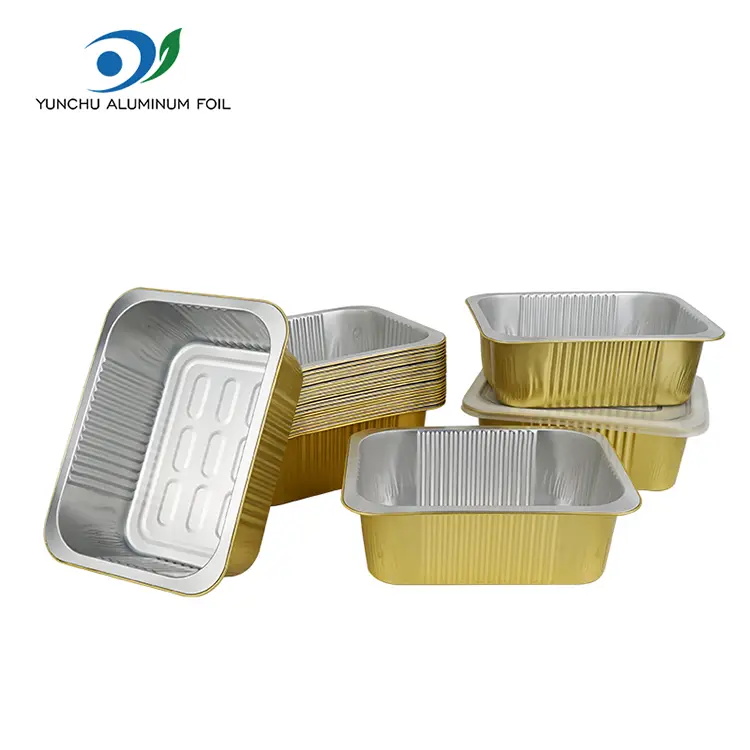 Sellos desechables recipientes de aluminio cuadrado de aluminio