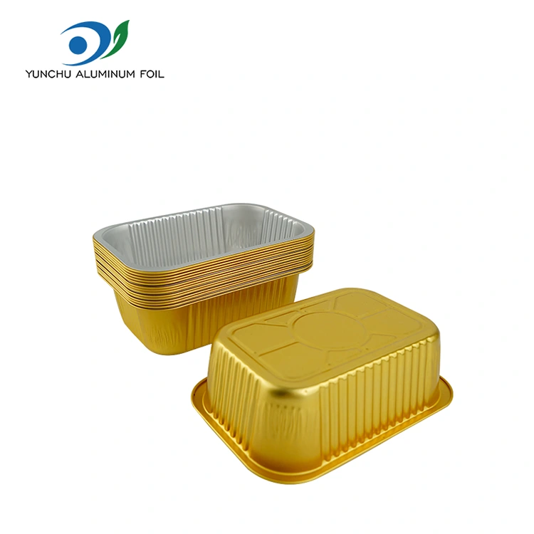Contenedores de aluminio de aluminio gratinio de sello cuadrado desechable