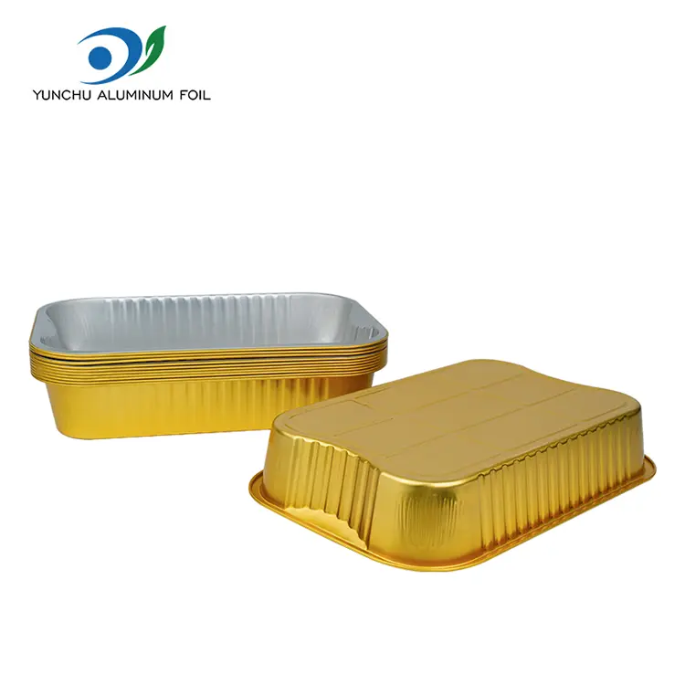 Bandejas de hornear para comida para hornear de aluminio de aluminio dorado
