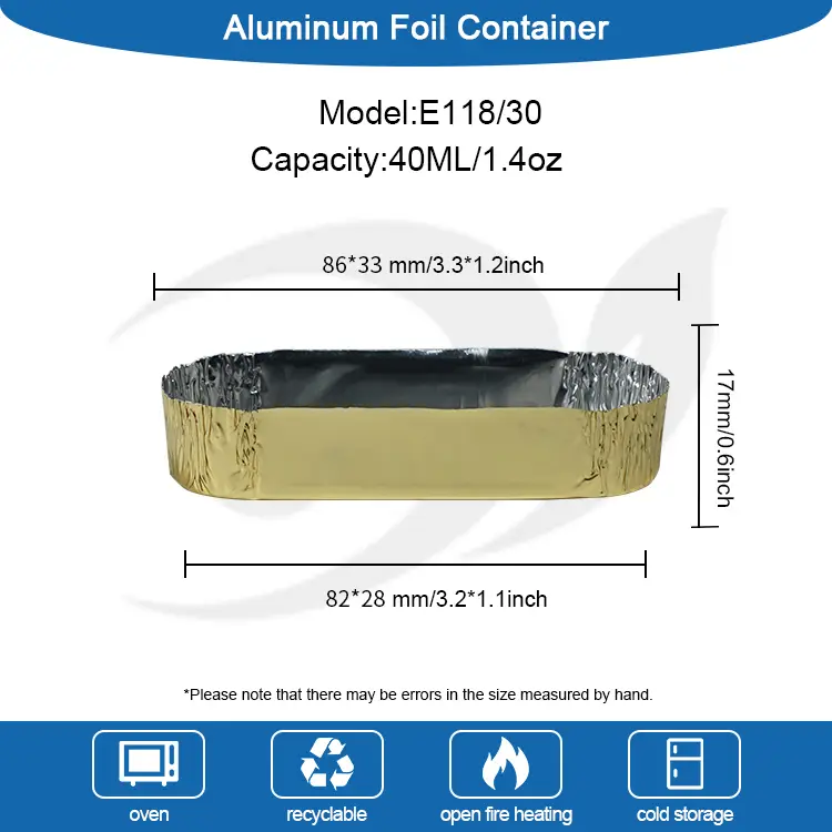 Recipientes de aluminio de aluminio ovalado de aluminio ovalado