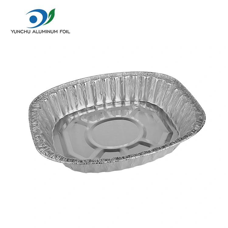 Recipientes de aluminio plateado de aluminio plateado de pollo a la parrilla de gran capacidad