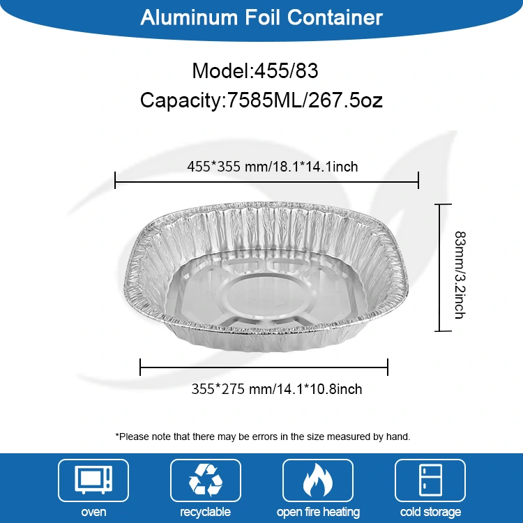 Recipientes de aluminio plateado de aluminio plateado de pollo a la parrilla de gran capacidad
