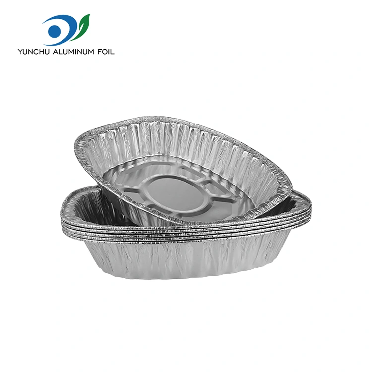 Recipientes de aluminio plateado de aluminio plateado de pollo a la parrilla de gran capacidad