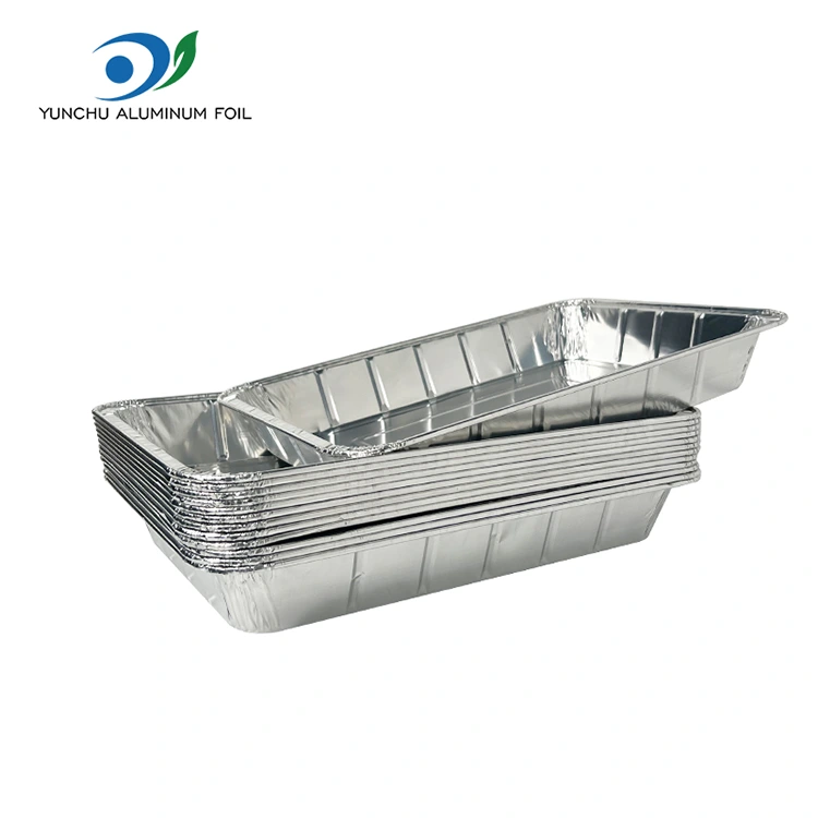 Grandes contenedores de aluminio de aluminio para llevar a la parrilla