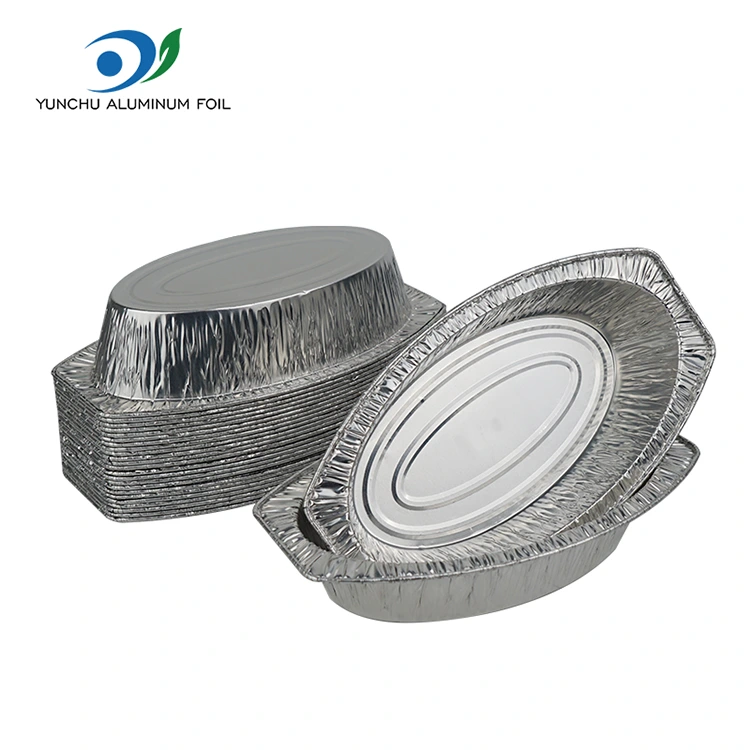 Pan ovalado de pan plateado de aluminio de aluminio