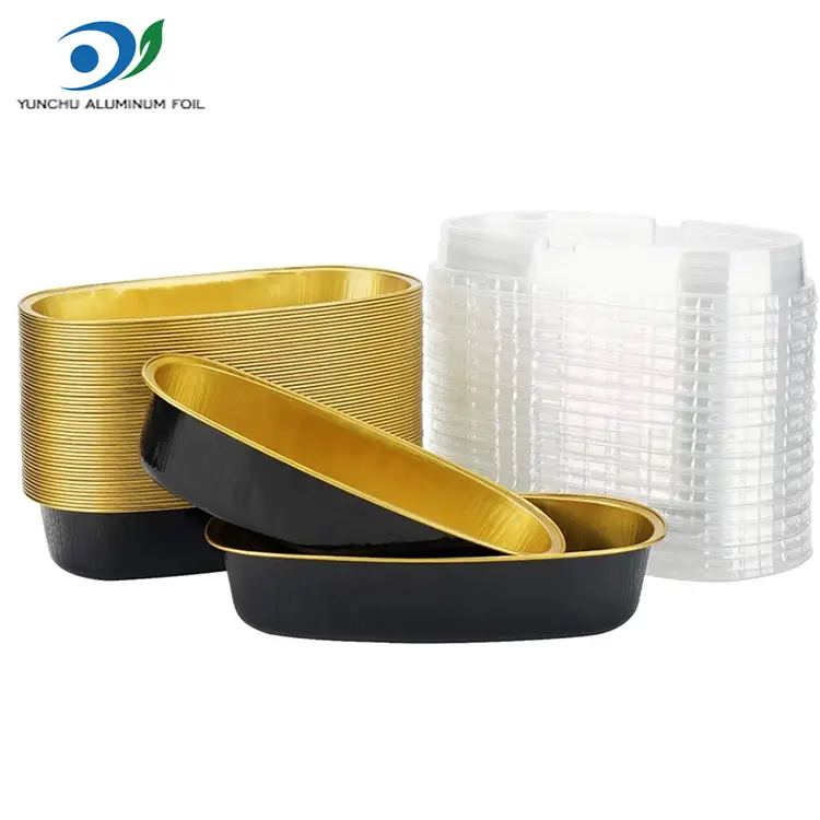 Contenedores de aluminio de color oval de color suave