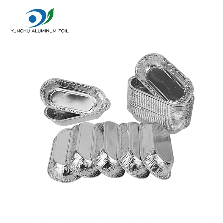 Recipiente de alimentación de aluminio de plata de plata de plata oval