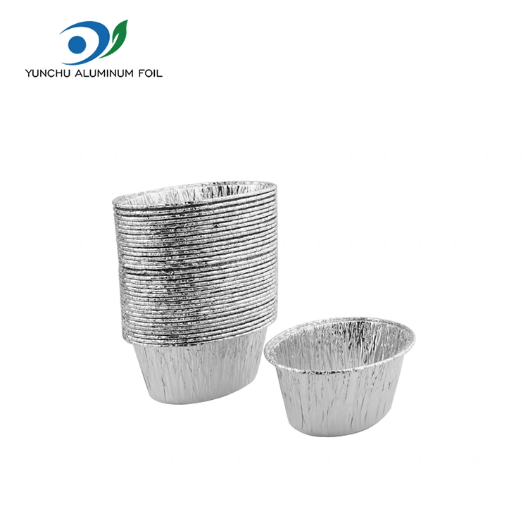 Container de alimentos de aluminio de aluminio plateado ovalado al vapor