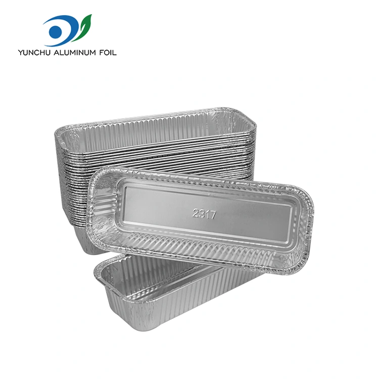 Baguettes rectangulares contenedores de aluminio de aluminio plateado