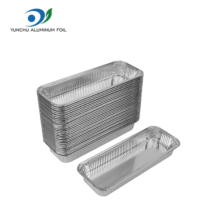 Recipientes de aluminio de aluminio plateado de pan rectangular al horno