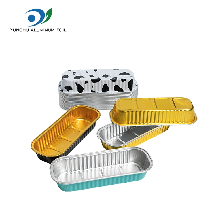 Recipientes de aluminio de aluminio para hornear rectangular para hornear Recipientes de aluminio de aluminio para hornear rectangular para hornear