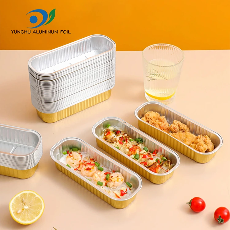 Recipientes de aluminio de aluminio para hornear rectangular para hornear