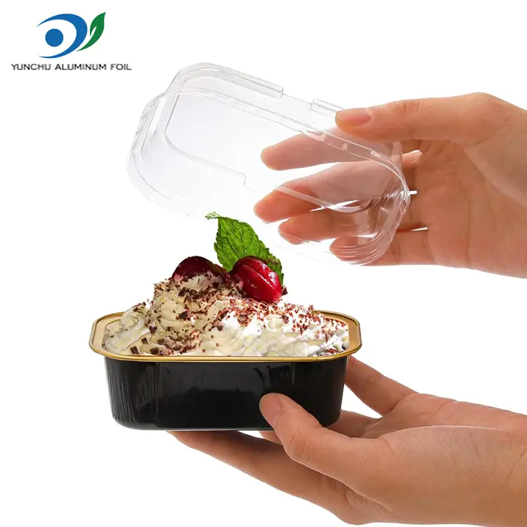 Contenedores de aluminio de aluminio de color suave de color de horno rectangular Contenedores de aluminio de aluminio de color suave de color de horno rectangular