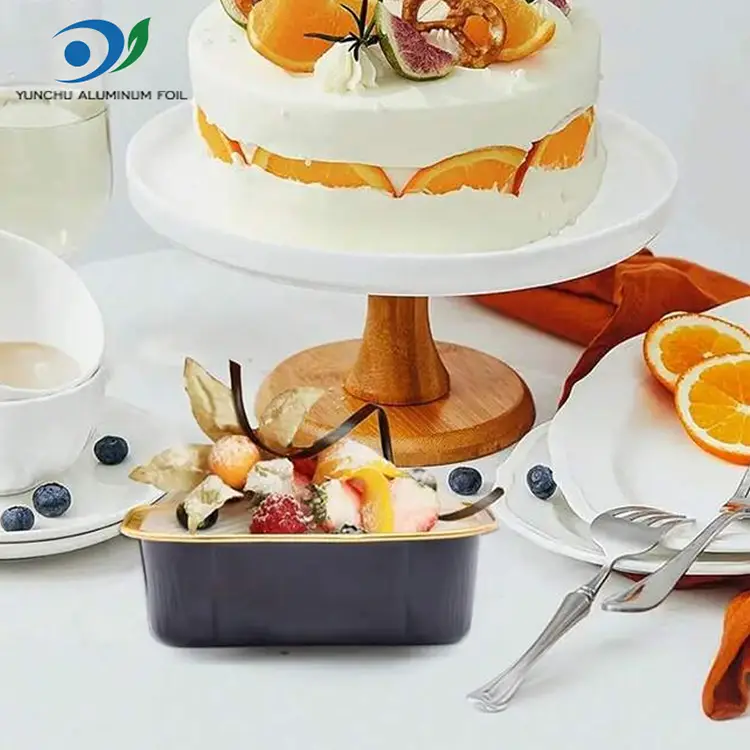 Contenedores de aluminio de aluminio de color suave de color de horno rectangular