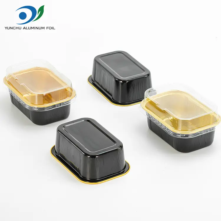 Contenedores de aluminio de aluminio de color suave de color de horno rectangular