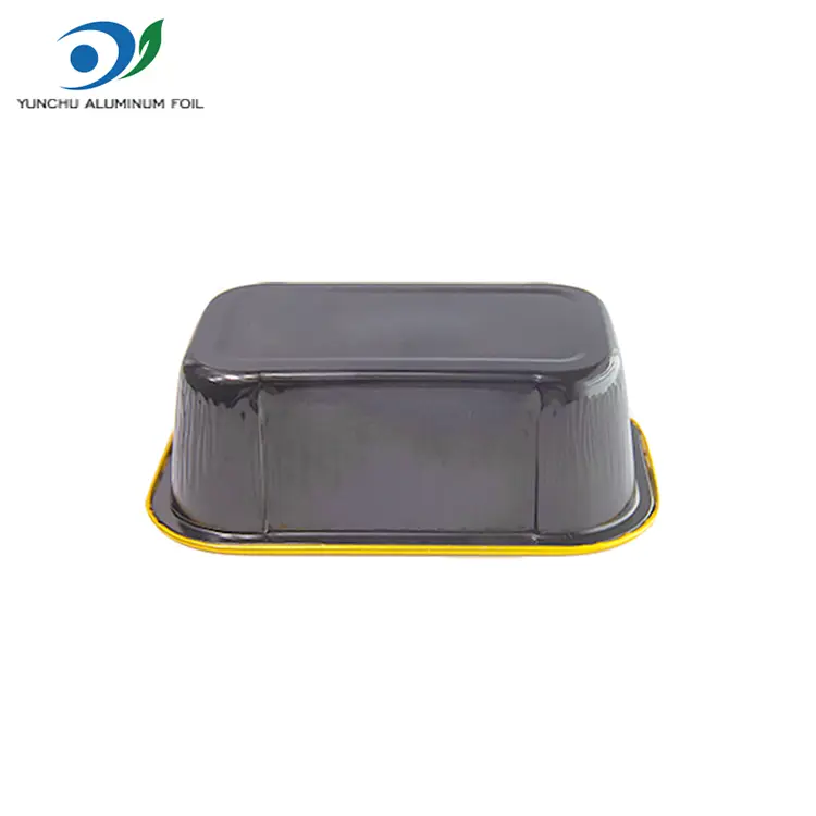 Contenedores de aluminio de aluminio de color suave de color de horno rectangular