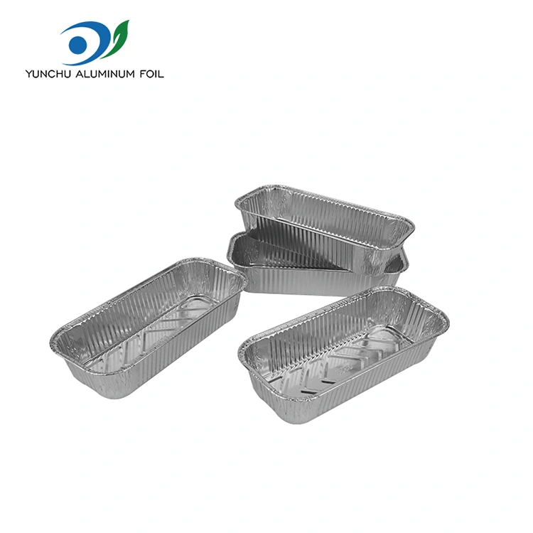 Contenedores de aluminio de aluminio de plata rectangular para hornear