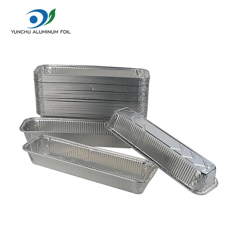 Bandeja de pan rectangular para hornear contenedores de aluminio de aluminio
