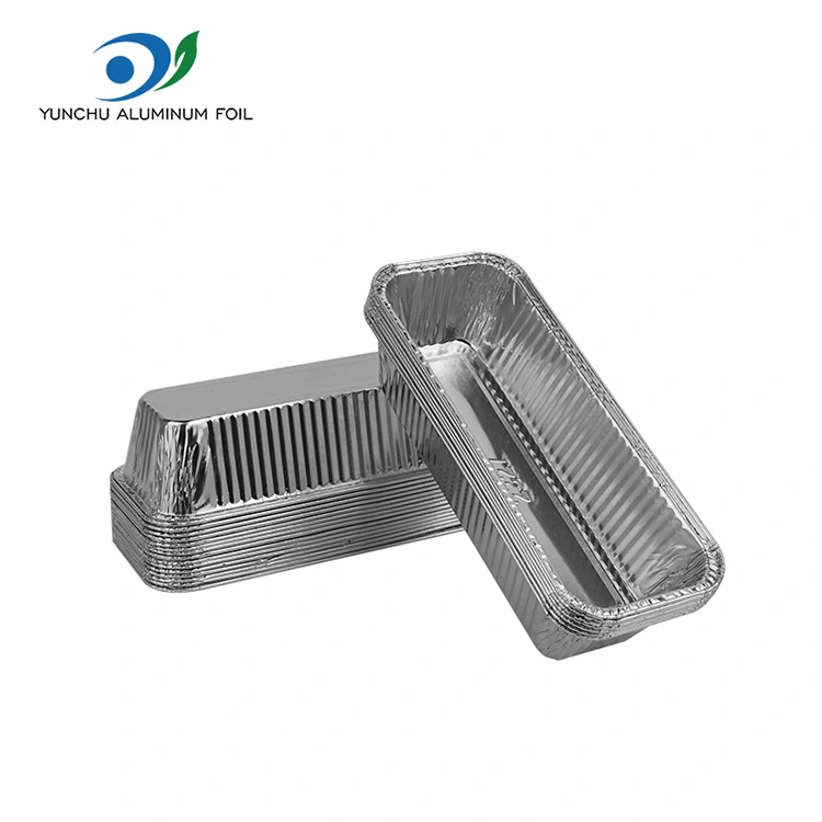 Bandeja de pan rectangular contenedores de aluminio de aluminio