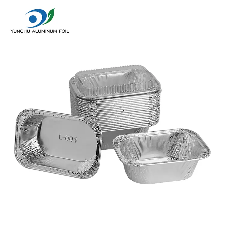 Recipientes de aluminio de aluminio de plata rectangular para hornear